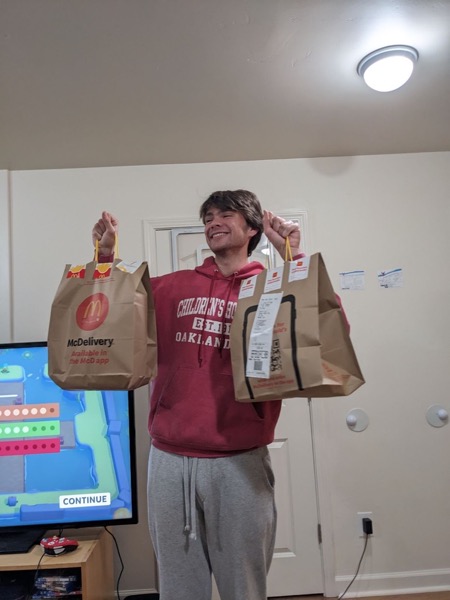 Two whole bags of McDonalds. Thx for the doordash Lewis